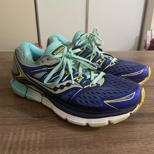 Saucony Womens Triumph ISO S10262-1 Blue Running Shoes Sneakers Size 9 No Insole